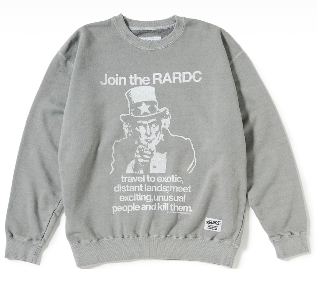 ROUGH AND RUGGED DESIGN CREW SWEAT PIGMENT GRAY / BLACK