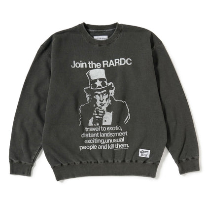 ROUGH AND RUGGED DESIGN CREW SWEAT PIGMENT GRAY / BLACK
