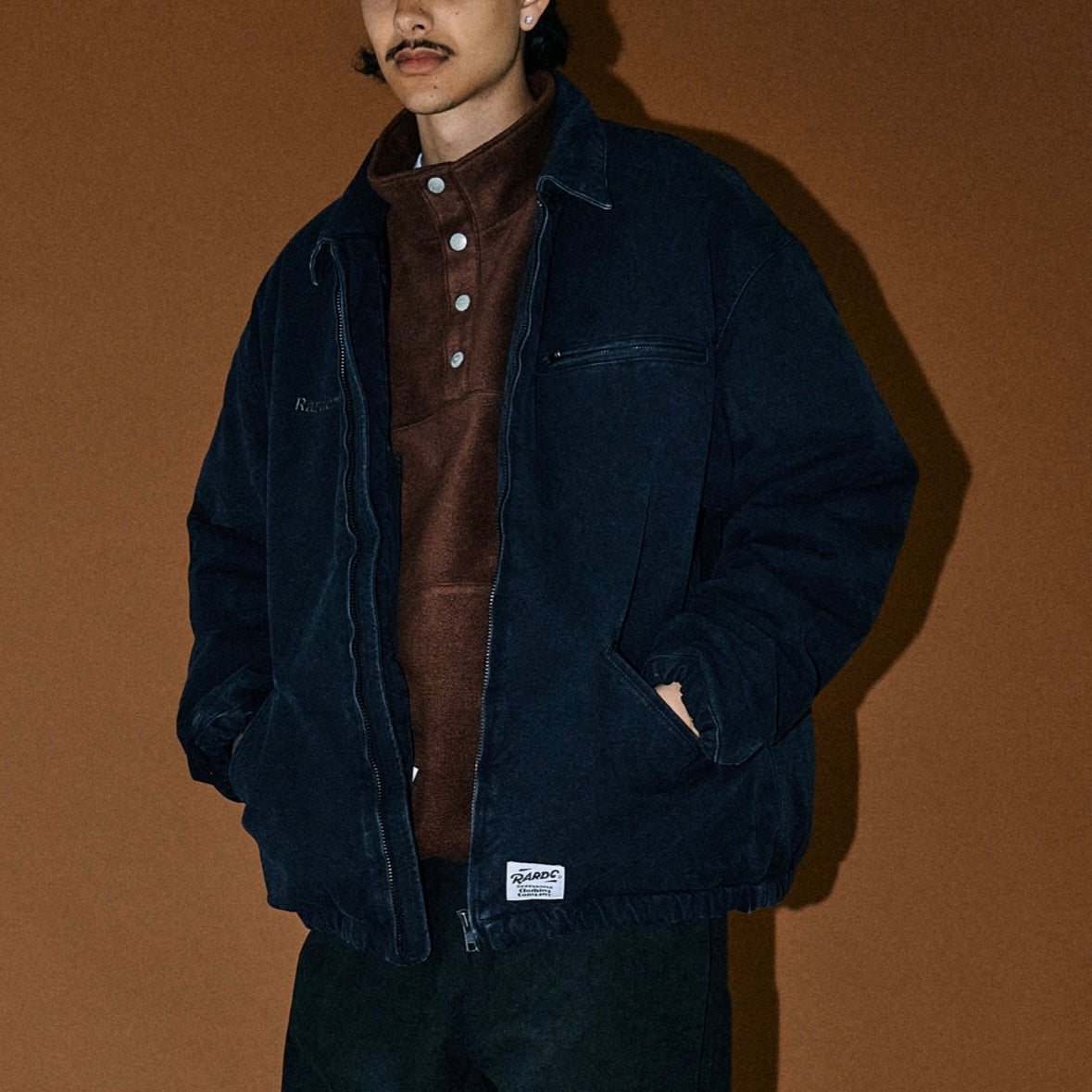 ROUGH AND RUGGED UNIT puff jacket BROWN / BLACK
